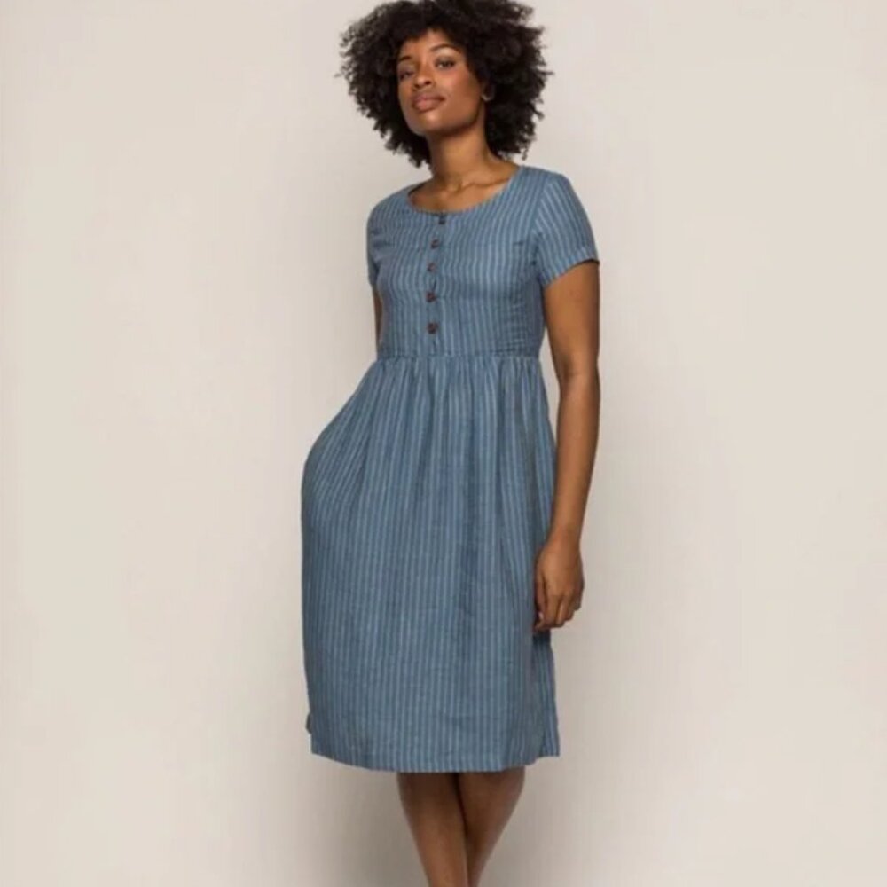 Pyne & Smith No. 11 Georgian Blue Striped Dress